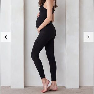 Bumpsuit Black maternity jumpsuit - the Kate